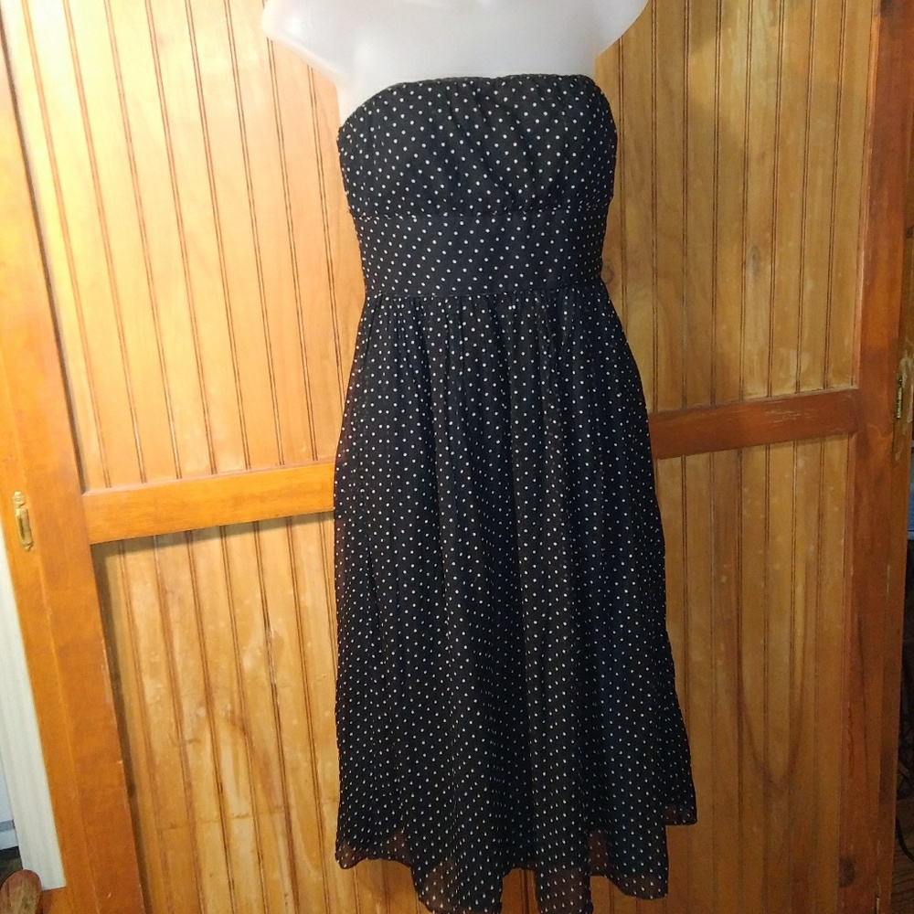 J Crew Black with White Polka Dress